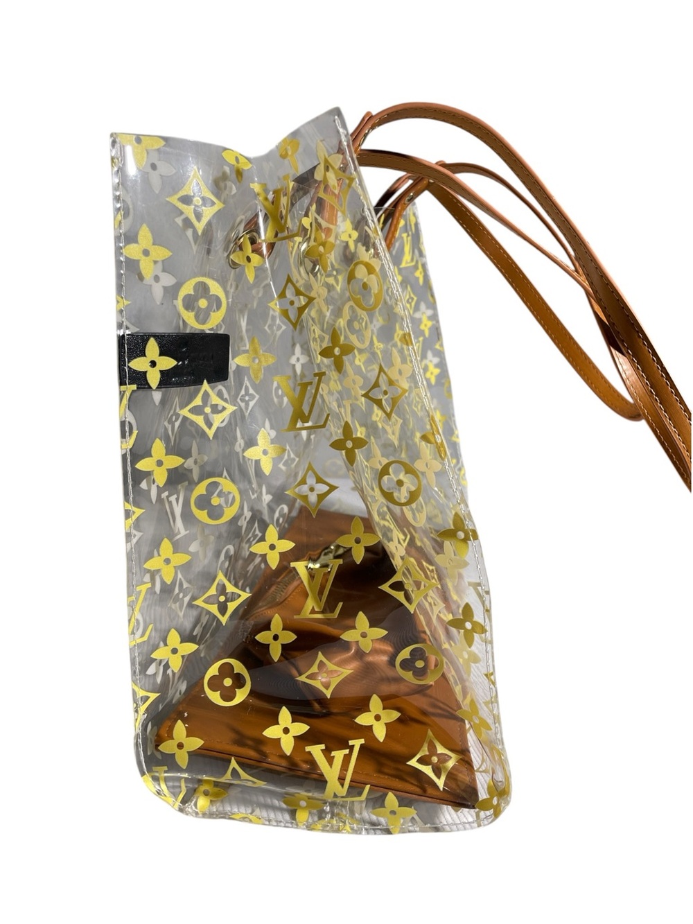 π Womenβs Clear Monogram Oversized Tote Bag with Brown Handles π - Picture 6 of 9